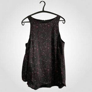 Club Monaco 100% silk night scape print top, Size Label LG, fits 8/10